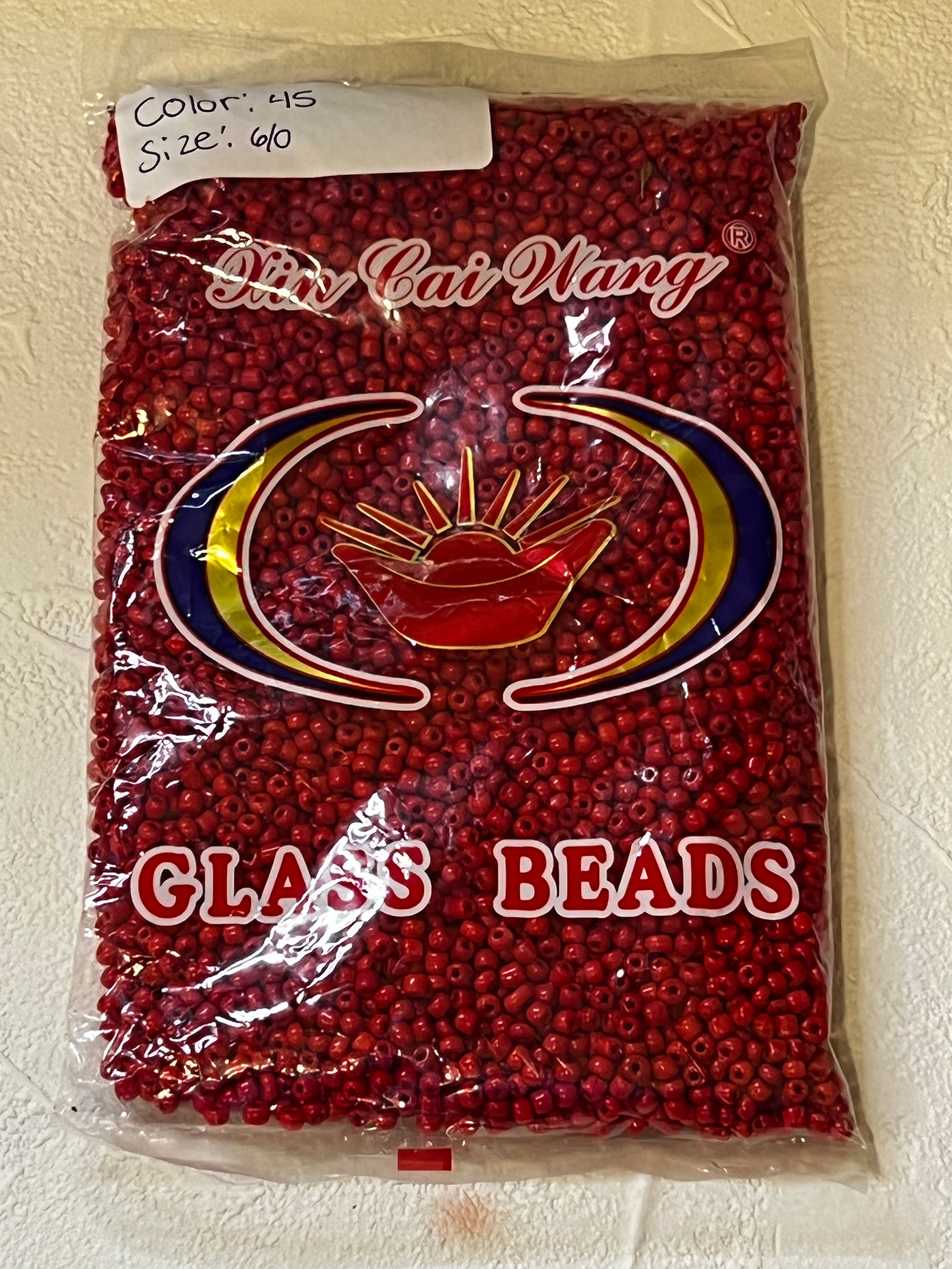 Red opaque seed beads