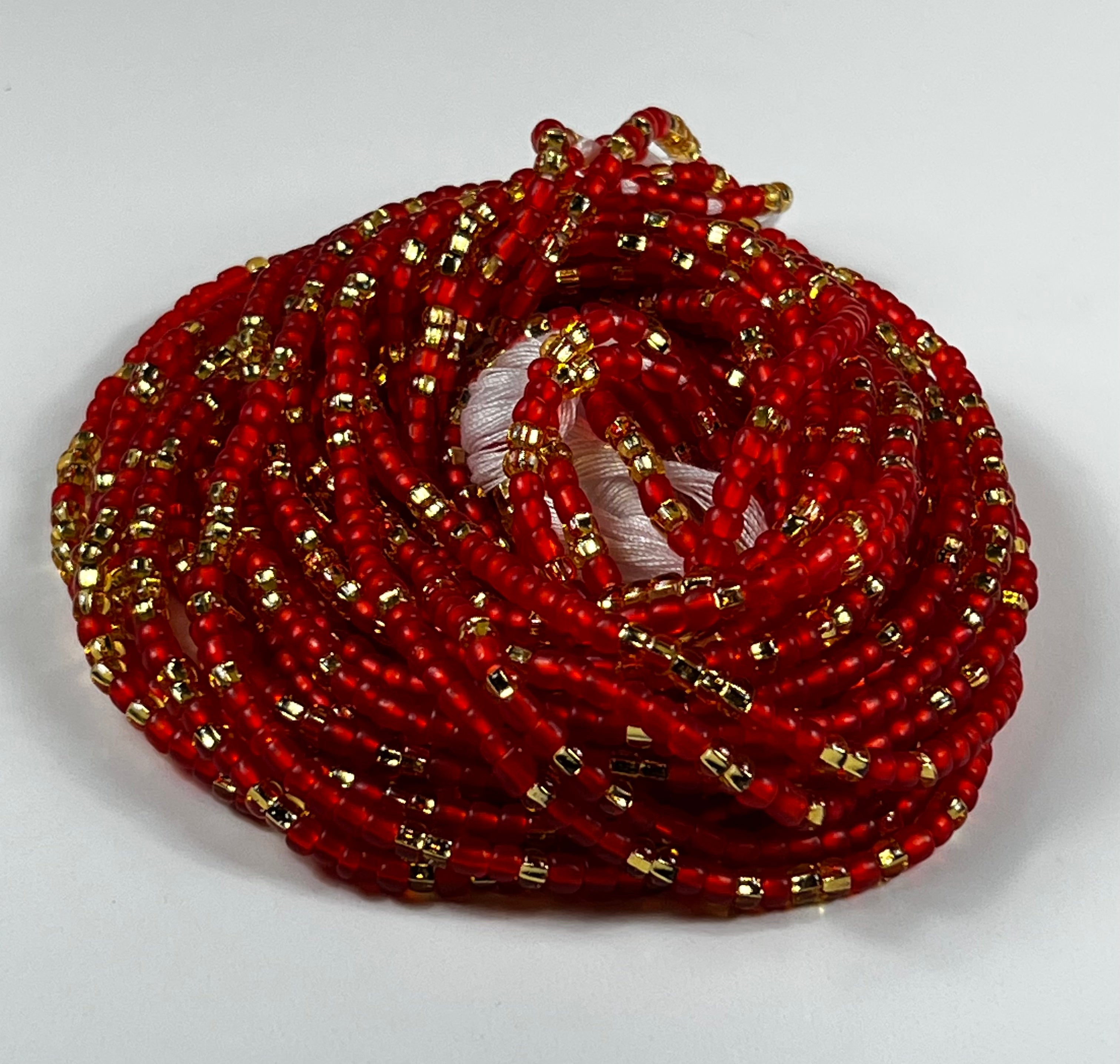  Red Frosted Waist beads