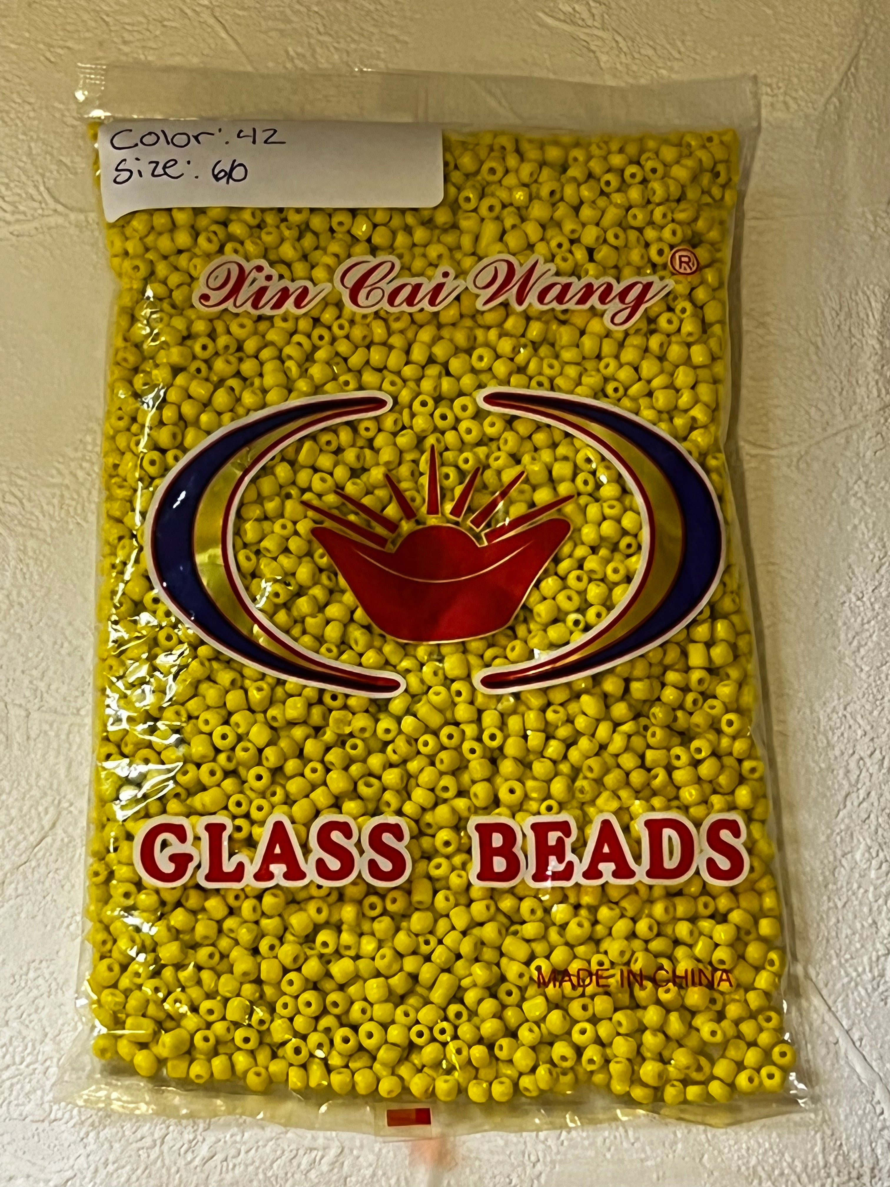 Yellow opaque seed beads