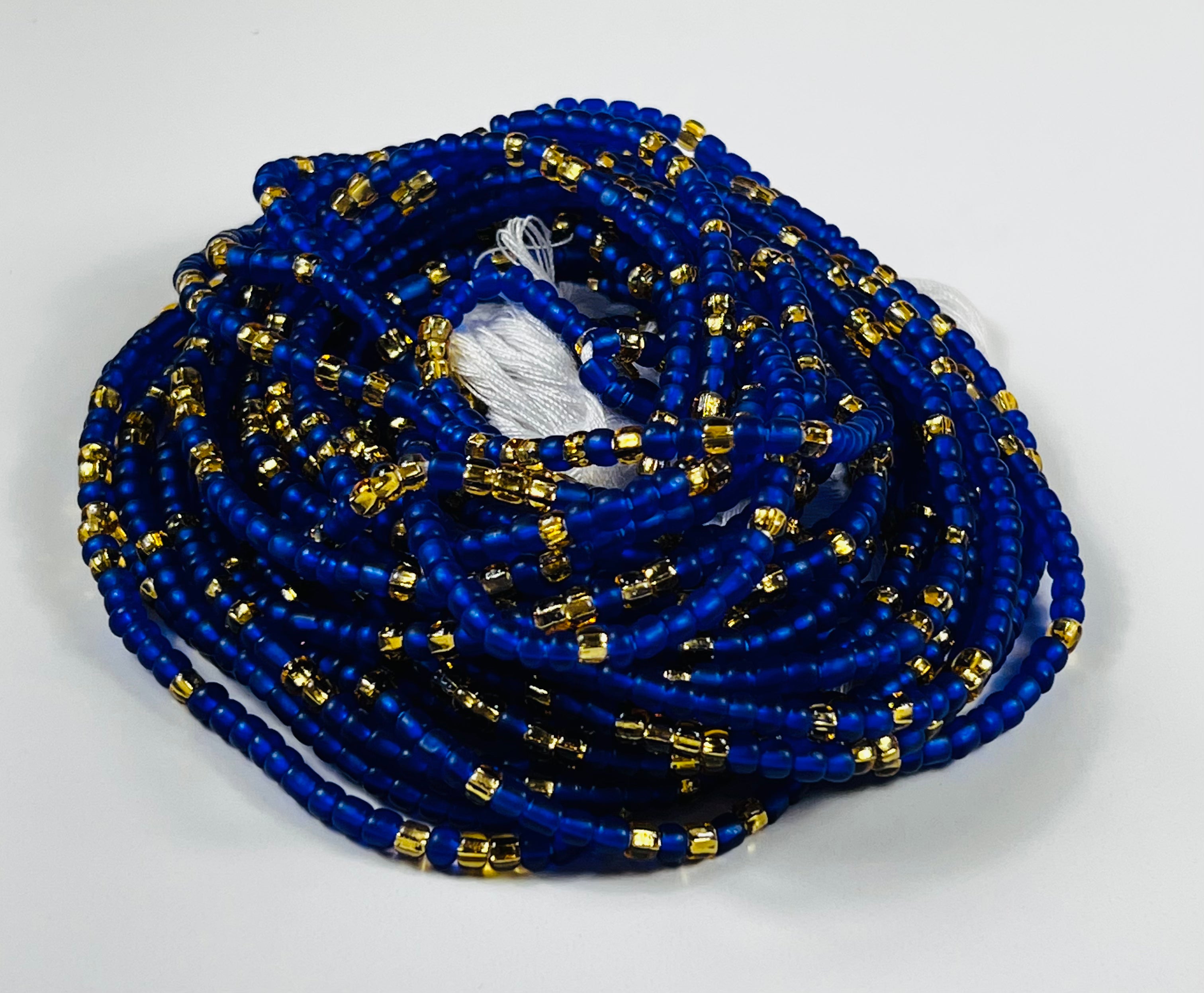 Blue Frosted Waist beads