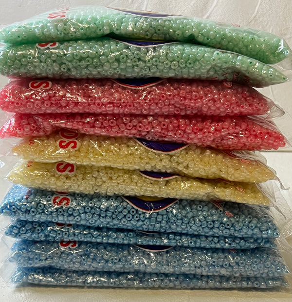 Size 6/0 Ceylon Bulk glass seed bead for waist beads and jewelry