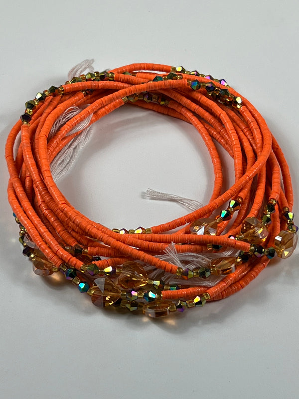 Orange Vinyl Waist Beads